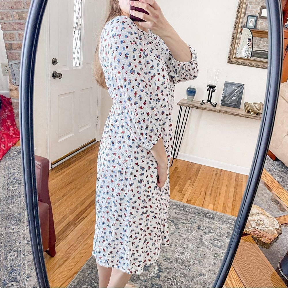 The Nines by Hatch Button Front Poplin Maternity Dress S - Picture 3 of 8